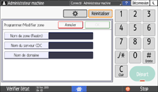 Illustration de l'écran du panneau de commande