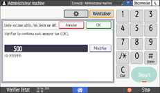 Illustration de l'écran du panneau de commande