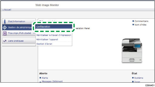 Illustration de la page du navigateur Web