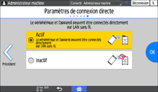 Illustration de l'écran du panneau de commande