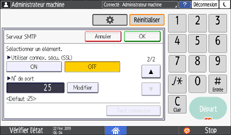 Illustration de l'écran du panneau de commande
