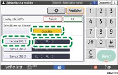 Illustration de l'écran du panneau de commande