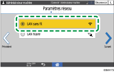 Illustration de l'écran du panneau de commande