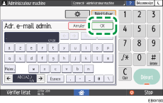 Illustration de l'écran du panneau de commande