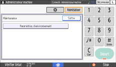 Illustration de l'écran du panneau de commande