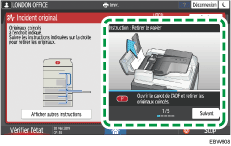 Illustration de l'écran du panneau de commande