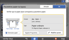 Illustration de l'écran du panneau de commande