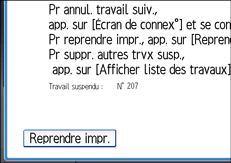 Illustration de l'écran du panneau de commande