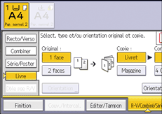 Illustration de l'écran du panneau de commande
