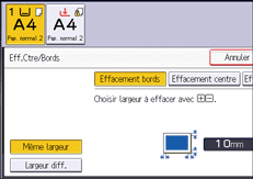 Illustration de l'écran du panneau de commande
