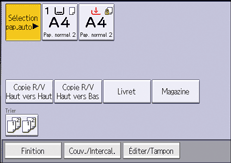 Illustration de l'écran du panneau de commande