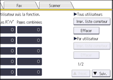 Illustration de l'écran du panneau de commande
