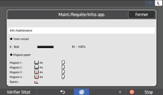 Illustration de l'écran du panneau de commande
