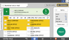 Illustration de l'écran du panneau de commande