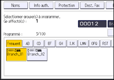 Illustration de l'écran du panneau de commande