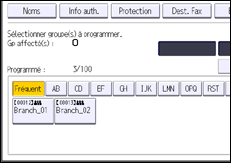 Illustration de l'écran du panneau de commande
