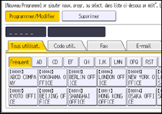 Illustration de l'écran du panneau de commande