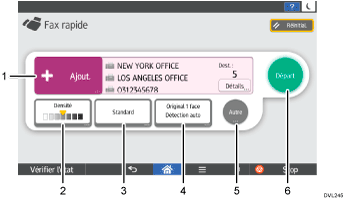 Illustration numérotée du panneau de commande