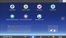 Illustration de l'écran du panneau de commande