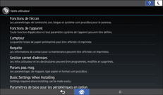 Illustration de l'écran du panneau de commande