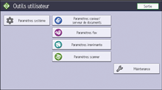 Illustration de l'écran du panneau de commande