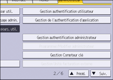 Illustration de l'écran du panneau de commande