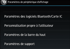 Illustration de l'écran du panneau de commande