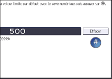Illustration de l'écran du panneau de commande