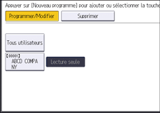 Illustration de l'écran du panneau de commande