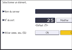 Illustration de l'écran du panneau de commande