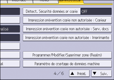Illustration de l'écran du panneau de commande