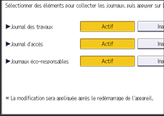 Illustration de l'écran du panneau de commande