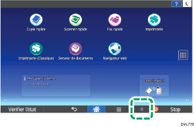 Illustration de l'écran du panneau de commande