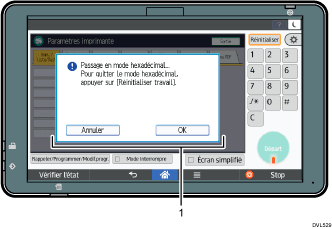 Illustration du panneau de commande avec numérotation