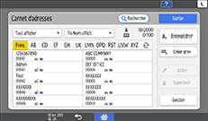 Illustration de l'écran du panneau de commande