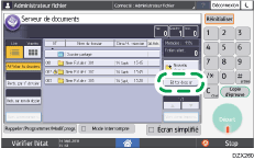 Illustration de l'écran du panneau de commande