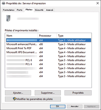 Illustration de l'écran Pilote