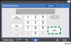 Illustration de l'écran du panneau de commande