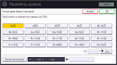 Illustration de l'écran du panneau de commande