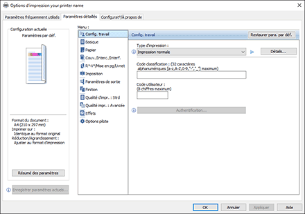 Illustration de l'écran Pilote