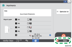 Illustration de l'écran du panneau de commande