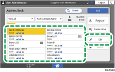 Illustration de l'écran du panneau de commande
