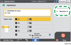 Illustration de l'écran du panneau de commande