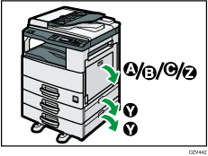 Illustration de la zone d'incident papier