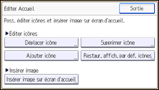 Illustration de l'écran du panneau de commande