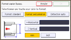 Illustration de l'écran du panneau de commande