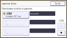 Illustration de l'écran du panneau de commande