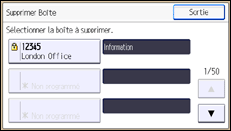 Illustration de l'écran du panneau de commande
