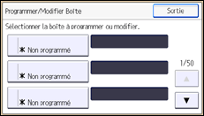 Illustration de l'écran du panneau de commande