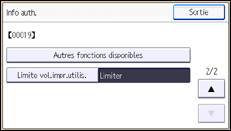 Illustration de l'écran du panneau de commande
